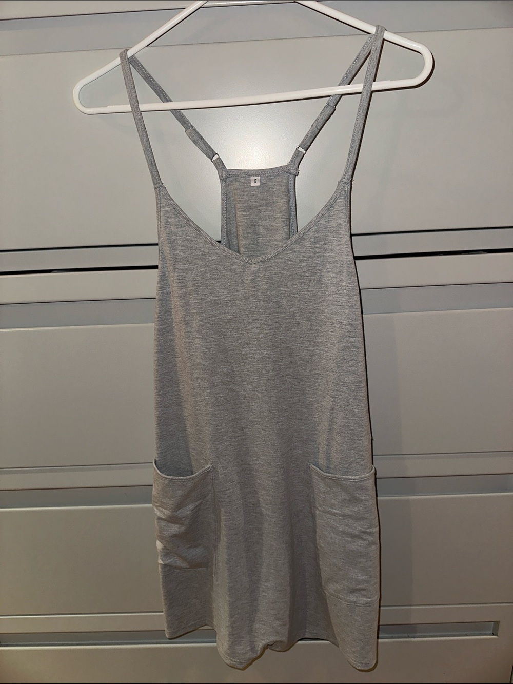 Casual Gray Racerback Pocket Tank Dress